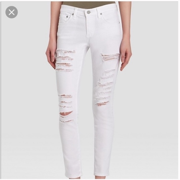 adriano goldschmied white the legging ankle distressed Mid Rise Jeans - Picture 1 of 11